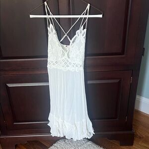 Free People White Lace Slip Dress